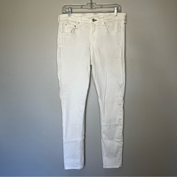 Rag & Bone Cate Midrise Skinny Denim Jeans Women 32 White Inseam 30 - Picture 1 of 9